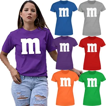 Litera M Costume de Halloween T-Shirt | Amuzant Rece de Graphic Tee Idee | Camasi pentru Femei Ropa Plus Dimensiune Mujer